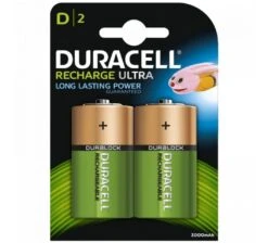 Rechargeable D-Cell NiMH Battery (HR20): 2 Pack