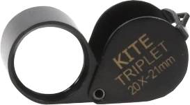 Triplet Loupe Hand Lens, 21mm, 20x Magnification 1 Triplet Loupe Hand Lens, 21mm, 20x Magnification